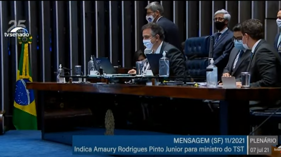 Foto do Plenário onde indicaram o desembargador Amaury Rodrigues Pinto Junior para ministro do TST