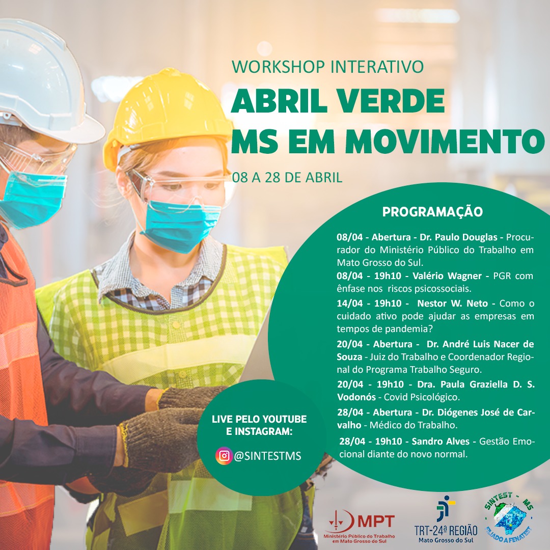 Abril Verde é marcado por palestras online sobre prevenção de acidentes de trabalho