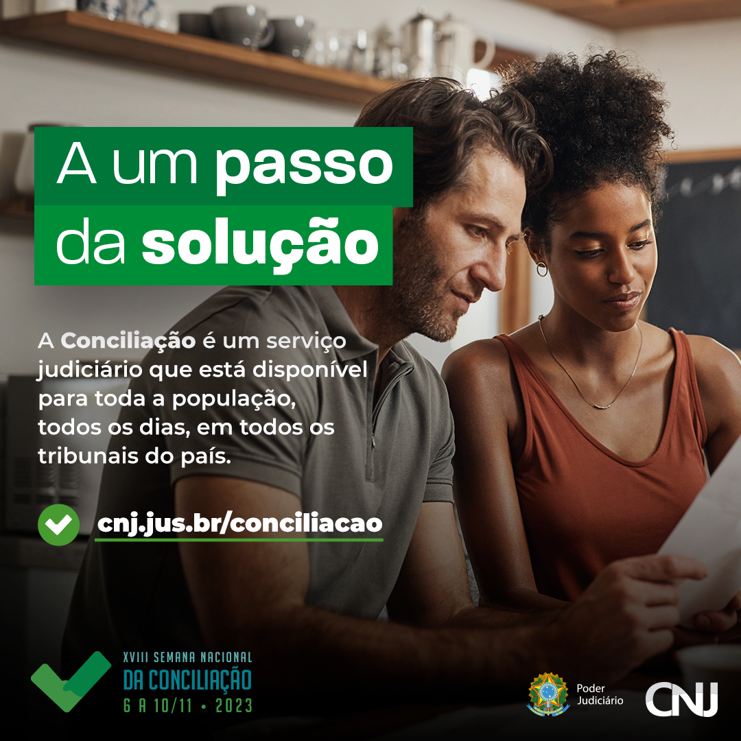 XVIII Semana da Conciliação ocorrerá entre 6 a 10 de novembro