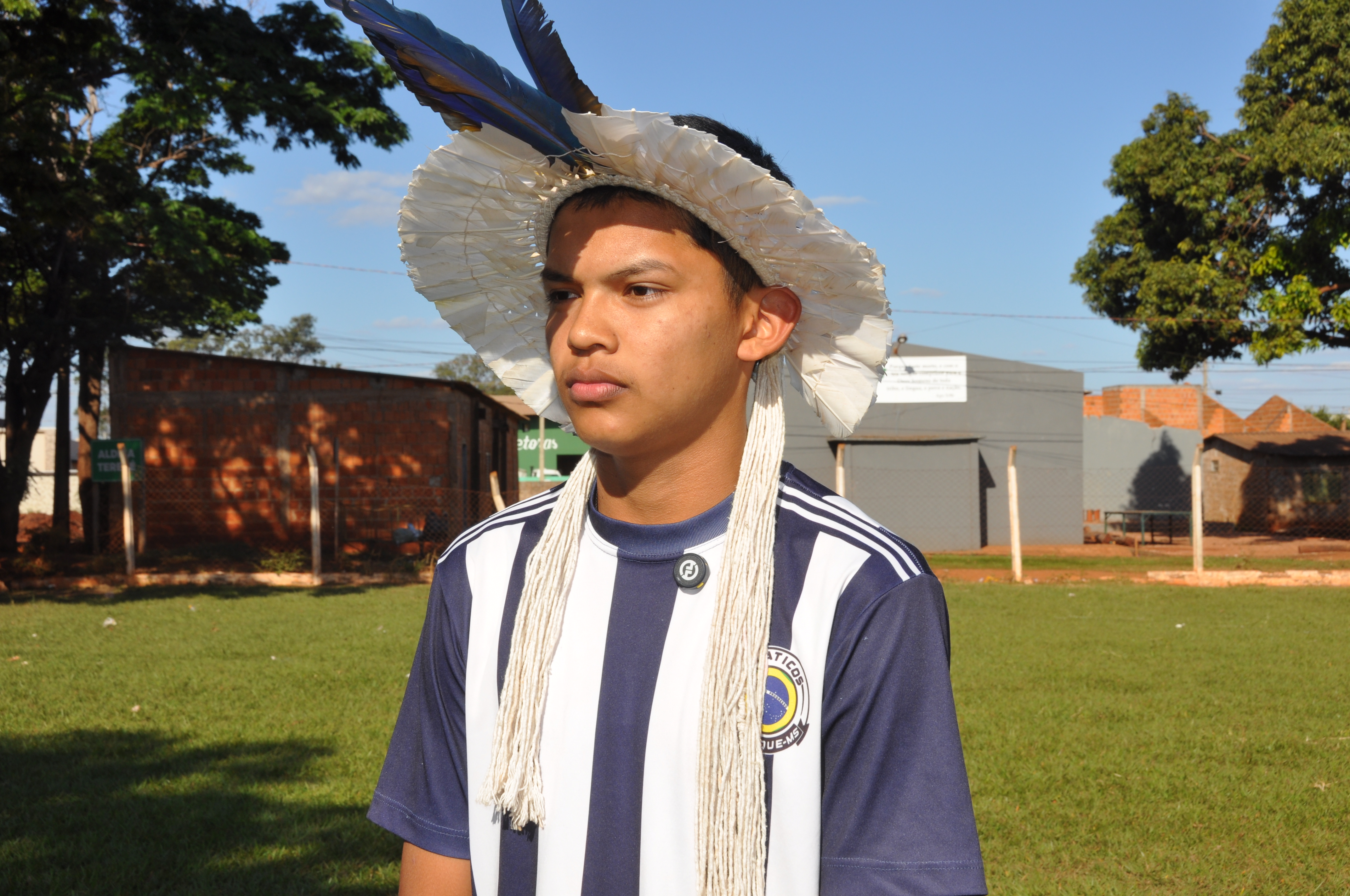 Durante a entrega dos materiais na Aldeia Tereré, o jovem Thelso Fiqueiredo Batista, de 15 anos, falou da expectativa para sua primeira participação