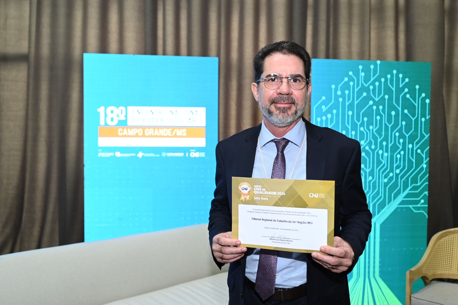 A premiação foi anunciada nesta terça-feira (3) no 18º Encontro Nacional do Poder Judiciário, realizado em Campo Grande-MS
