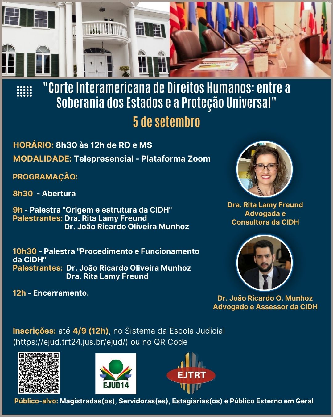 card com a programação do evento. 