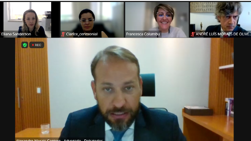 Captura de tela de reunião, realizada de maneira telepresencial, via Zoom.