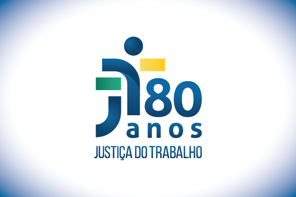Imagem que contém a logomarca de 80 anos da Justiça do Trabalho