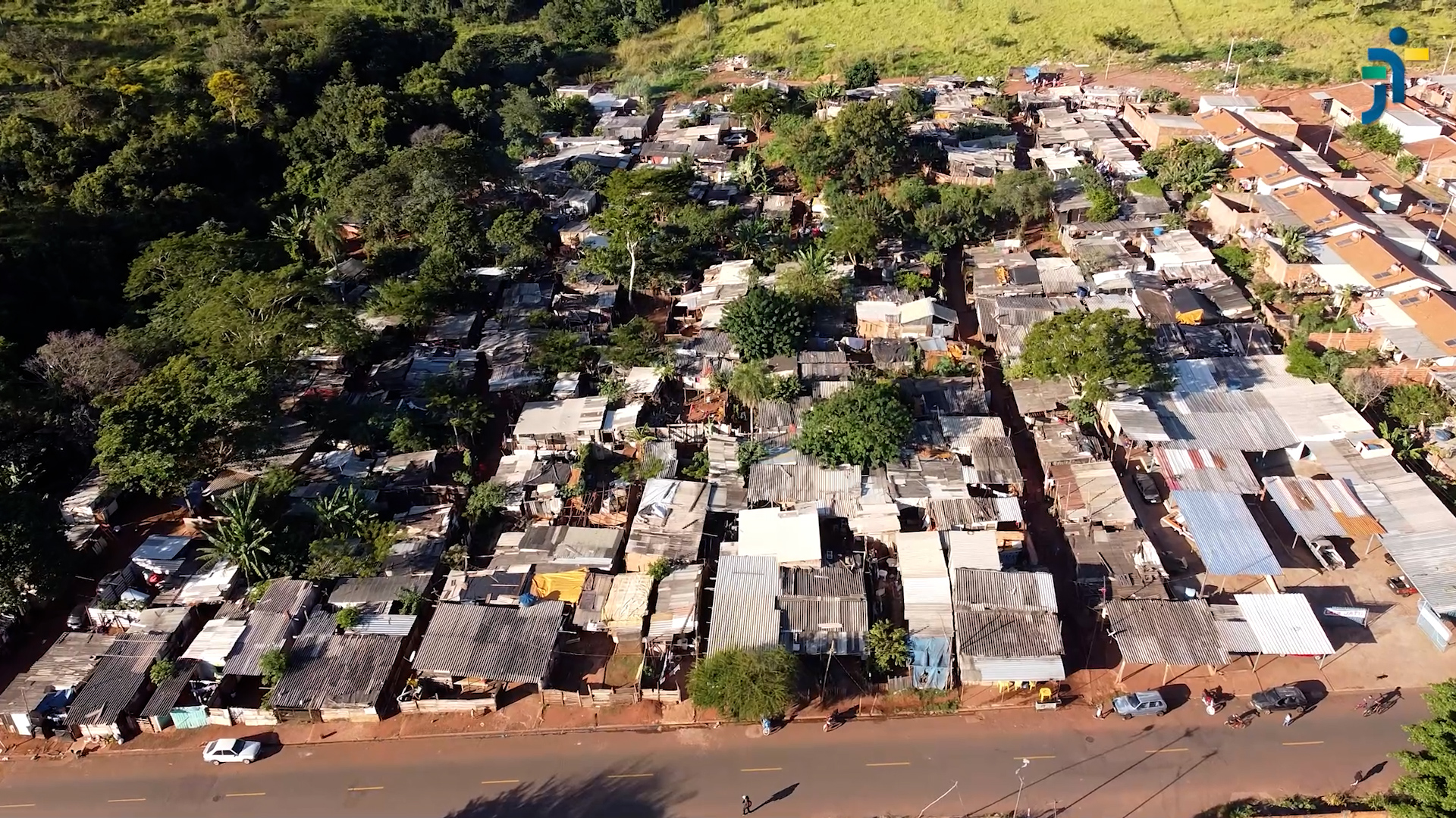 Vista aérea da comunidade Mandela