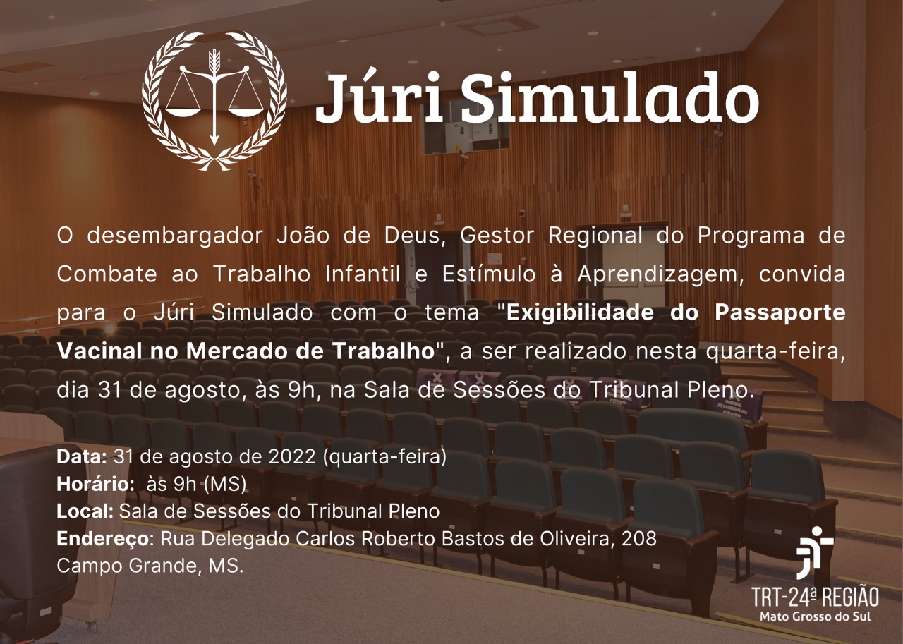 Imagem de convite do júri simulado.