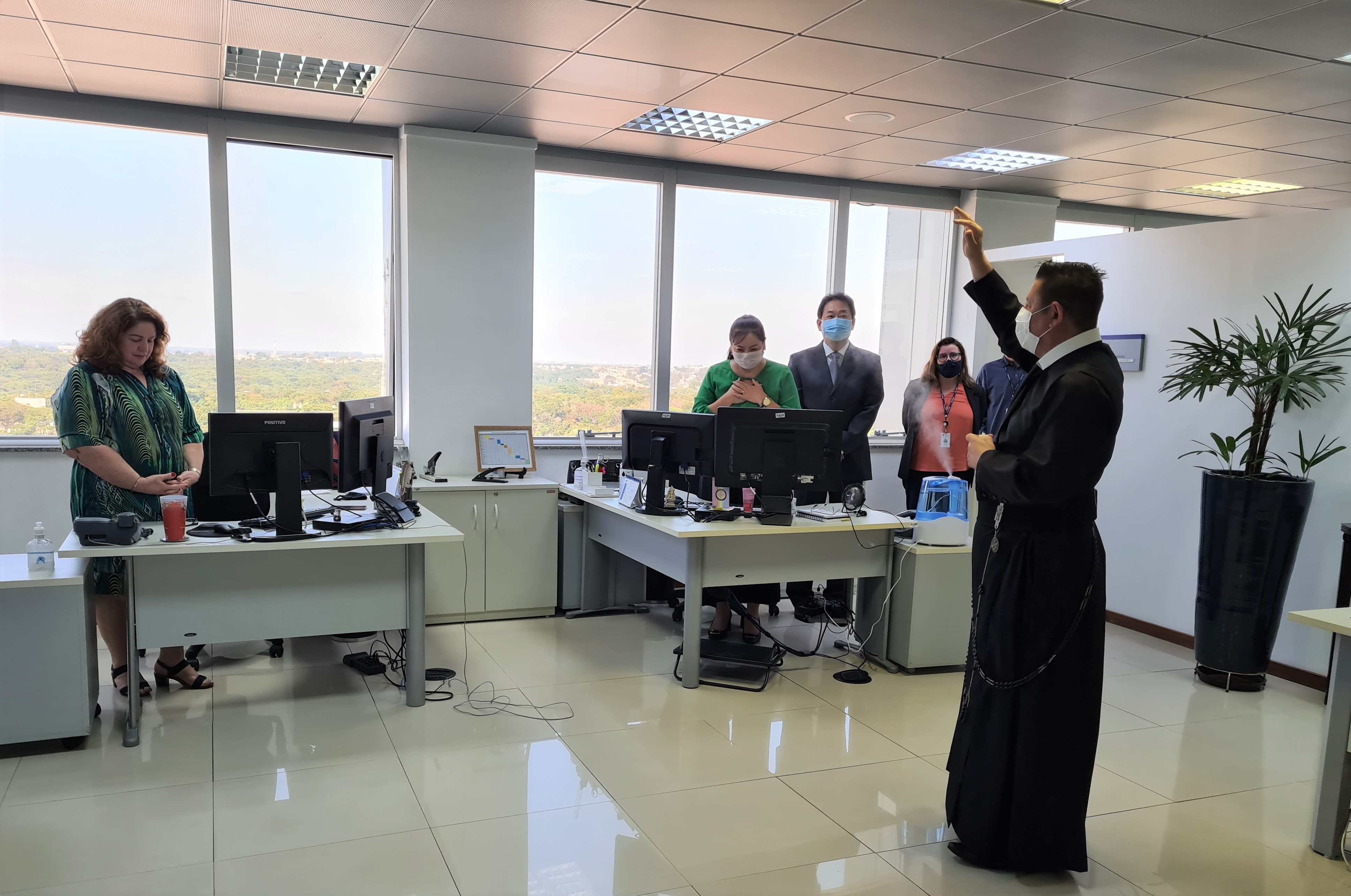 Foto do dia da visita do ícone da Nossa Senhora do Perpétuo Socorro.