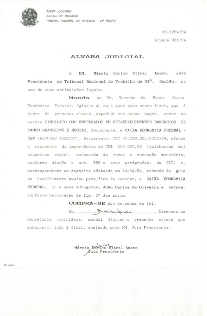 Primeiro Alvará Judicial