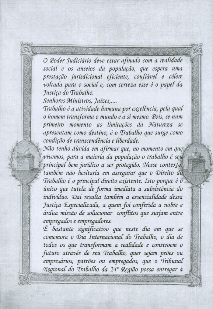 Discurso do Presidente na Inauguração do Foro Trabalhista de Campo Grande_folha 1