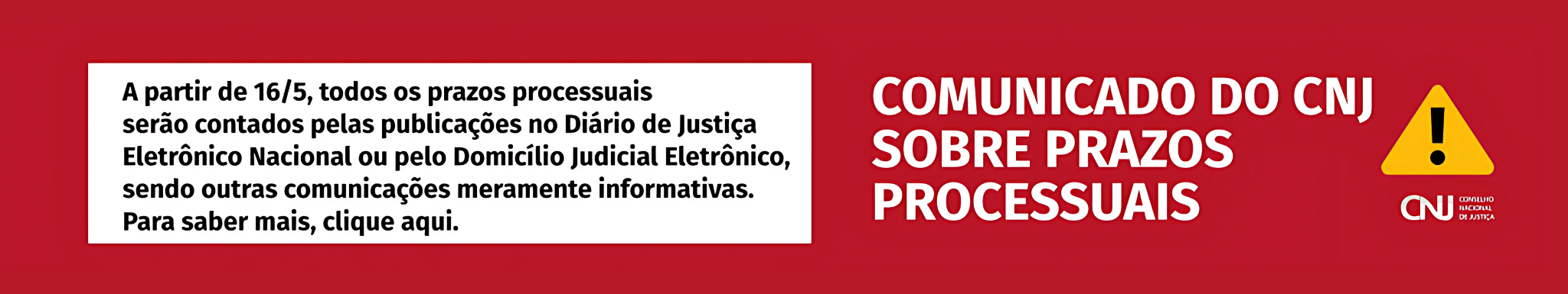 Comunicado do CNJ sobre prazos processuais